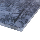 Winter Wunderland Nebel Fichtenwald Schneemonogram Schneidebrett (Ecke)