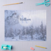 Winter Wunderland Nebel Fichtenwald Schneemonogram Seidenpapier (Basteln)