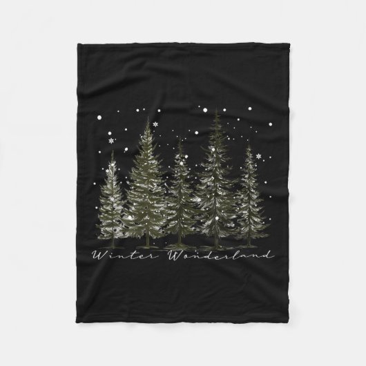 Winter Wunderland Pine Tree Natur Wandern Fleecedecke (Vorderseite)
