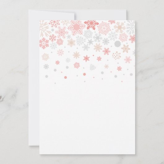 Winter Wunderland Schneeflocken Mädchen 1. Geburts Einladung (Rückseite)