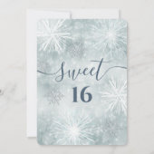 Winter Wunderland Schneeflocken mit süßen Noten 16 Einladung (Rückseite)