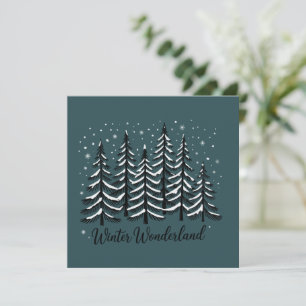 Winter-Wunderland-Urlaubswald Immergrüner Baum Einladung