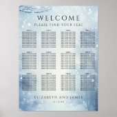 Winter-Wunderland-Wald-Hochzeits-Sitzplan Poster (Vorne)