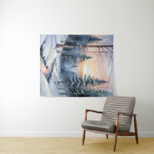 Winter-Wunderland-Waldlandschaft Wandteppich (Beispiel (Horizontal))
