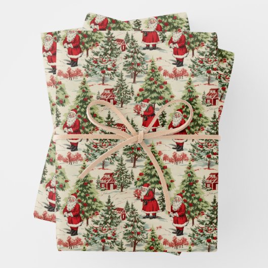 Winter Wunderland Weihnachtsbaumen und Weihnachtsb Geschenkpapier Set (Beispiel)