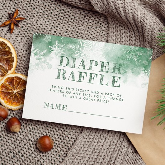Winter Wunderland-Windeln Tombola-Babydusche Begleitkarte