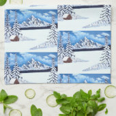 Winter-Wunderlandschaft Geschirrtuch (Gefaltet)