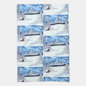 Winter-Wunderlandschaft Geschirrtuch (Vertikal)