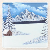 Winter-Wunderlandschaft Glasuntersetzer (Vorderseite)