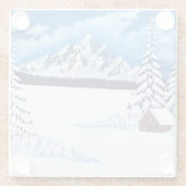 Winter-Wunderlandschaft Glasuntersetzer (Rückseite)