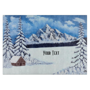 Winter-Wunderlandschaft Schneidebrett