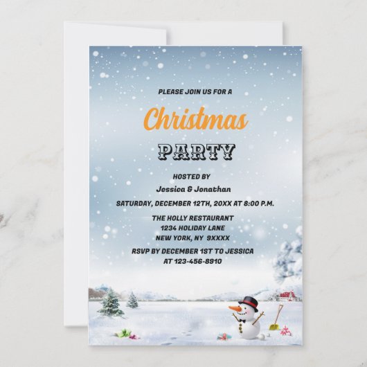 Winter Wunderschnee Weihnachtskonzern Einladung (Vorderseite)