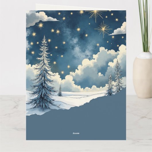 Winter-Wunsch-Schneenacht-Grußkarte Karte (Rückseite)