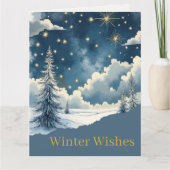 Winter-Wunsch-Schneenacht-Grußkarte Karte (Vorderseite)