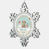 Winter-Wünsche Schneeflocken Zinn-Ornament (Rechts)