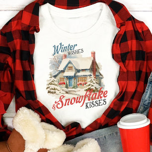 Winter-Wünsche und Schneeflocken-Küsse Vintage-Fei Tri-Blend Shirt