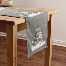 Winter-Wünsche Weihnachtsgeschenk für die Tischdek Kurzer Tischläufer