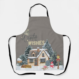 Winter-Wünsche Weihnachtsgeschenk für Home Decor S Schürze