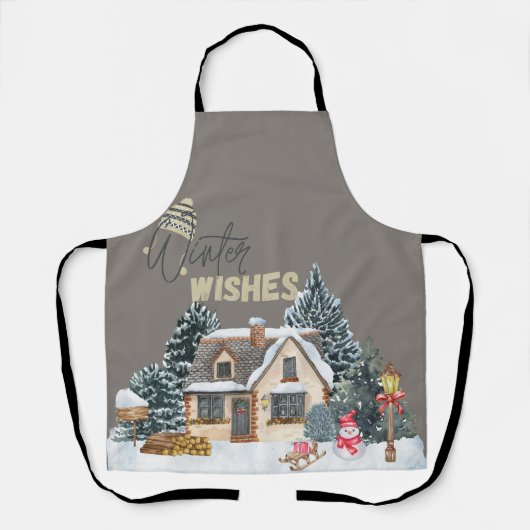 Winter-Wünsche Weihnachtsgeschenk für Home Decor S Schürze (Vorderseite)
