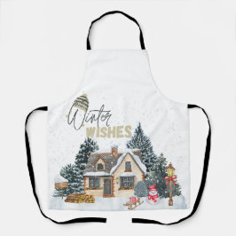 Winter-Wünsche Weihnachtsgeschenk für Home Decor S Schürze