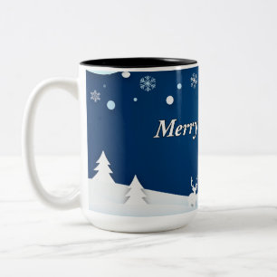 Winter-Wünsche-Weihnachtstasse Zweifarbige Tasse