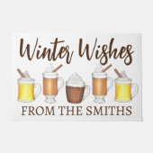 Winter wünscht Buttered Rum Kakao Eggnog Drinks Fußmatte (Vorderseite)