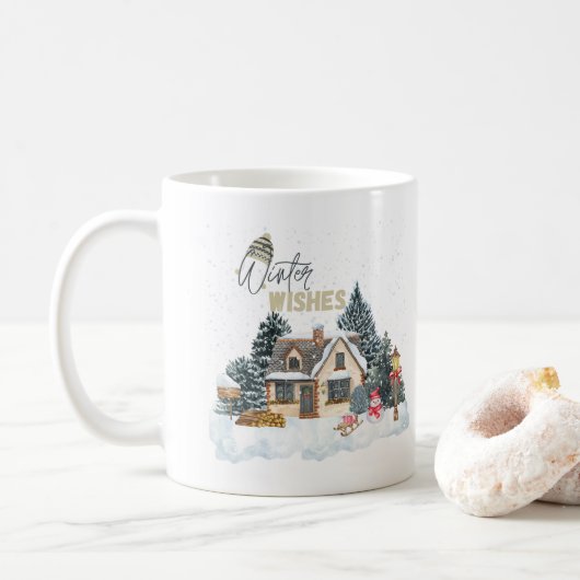 Winter wünscht kaffeetasse (Mit Donut)