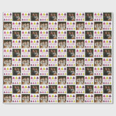 Winter wünscht Lila Weihnachtsbaum-Foto Geschenkpapier (Flach)