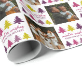 Winter wünscht Lila Weihnachtsbaum-Foto Geschenkpapier (Rolleneckpunkt)