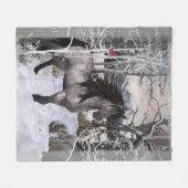 Winter wünscht Pferd 2024 Fleecedecke (Vorderseite (Horizontal))