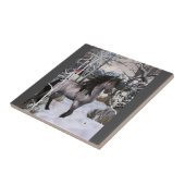 Winter wünscht Pferd 2024 Fliese (Seite)