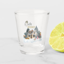 Winter wünscht schnapsglas