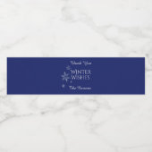 Winter wünscht Schneeflocken Wasserflaschenetikett (Einzelnes Label)