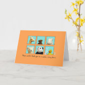 Winter wünscht Tiere in Windows-Karte Karte (Gelbe Blume)