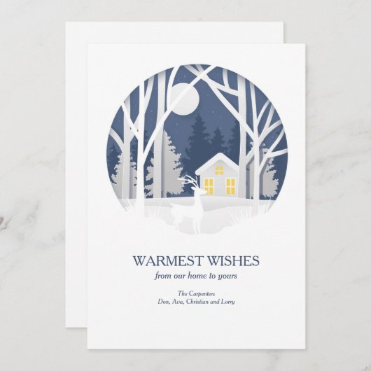 Winter wünscht Urlaubskarte Feiertagskarte (Vorne/Hinten)