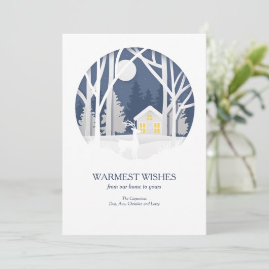 Winter wünscht Urlaubskarte Feiertagskarte (Stehend Vorderseite)