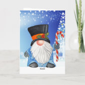 Winter wünscht Weihnachten Gnome Blau und Weiß (Rückseite)