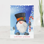 Winter wünscht Weihnachten Gnome Blau und Weiß (Vorderseite)