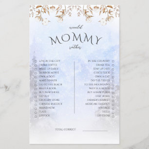 Winter Würde Mama Eher Baby Shower Spiel