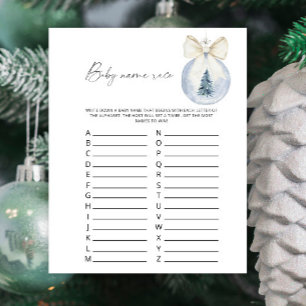 Winter xmas ball Baby Name Race