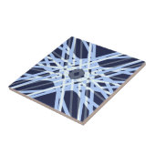 Winter Xmas Blue Gray Retro Geometrisches Muster Fliese (Seite)