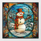 Winter Xmas Saison Snowman Imitate verkleidet Glas Fensteraufkleber (Blatt)