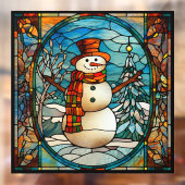 Winter Xmas Saison Snowman Imitate verkleidet Glas Fensteraufkleber (Blatt 2)