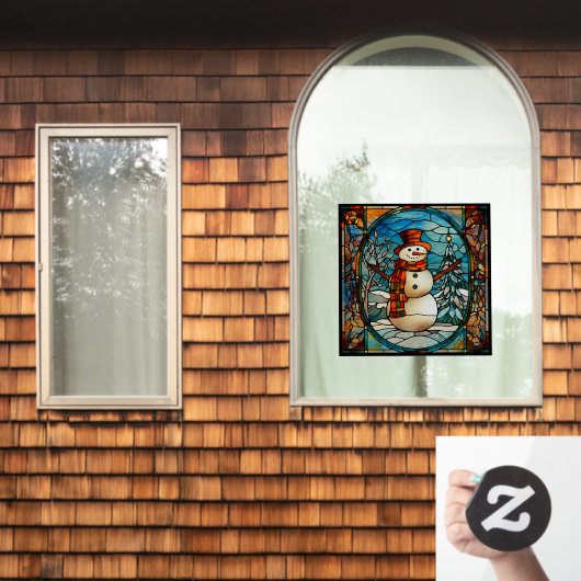Winter Xmas Saison Snowman Imitate verkleidet Glas Fensteraufkleber (Fenster Zuhause)