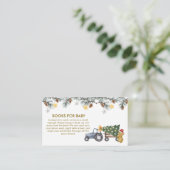 Winter X'mas Tree Tractor Bear Books Baby Shower Begleitkarte (Stehend Vorderseite)