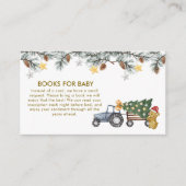 Winter X'mas Tree Tractor Bear Books Baby Shower Begleitkarte (Vorderseite)
