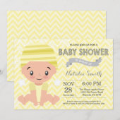 Winter Yellow Baby Dusche Einladung (Vorne/Hinten)