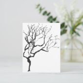 Winter Zeichne Minimalismus Winterbaum Postkarte (Stehend Vorderseite)