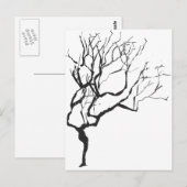 Winter Zeichne Minimalismus Winterbaum Postkarte (Vorne/Hinten)