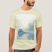 Winter Zen: Foggy Lake Balance T-Shirt (Vorderseite)